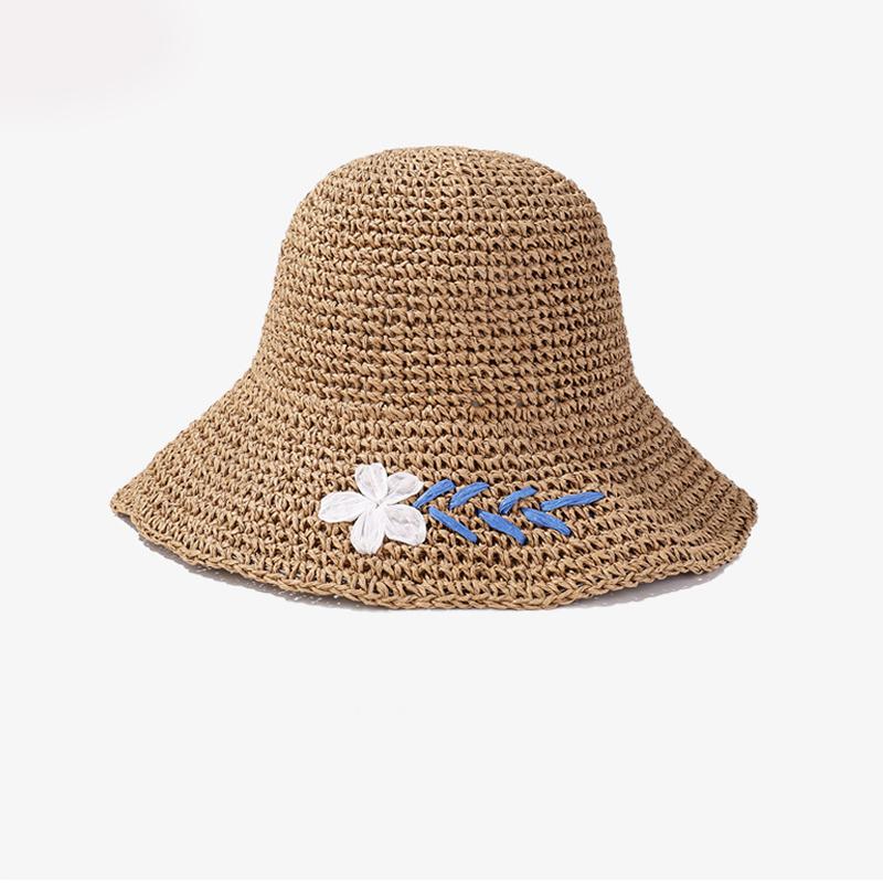 

Стиль Шляпа Универсальная Соломенная Плетеная Изысканный Цветок Женская Солнцезащитная Шляпа Рыбака хаки