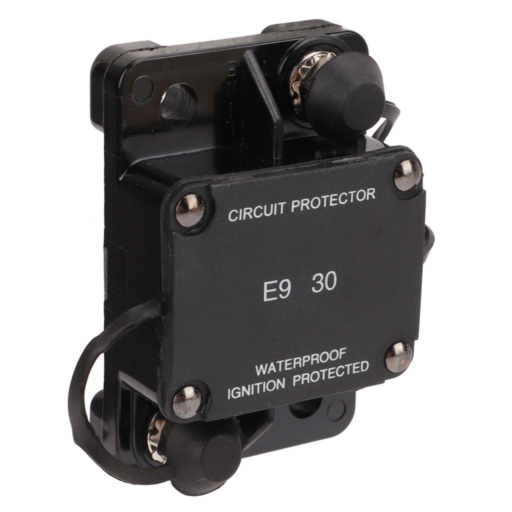 Automatic Reset Circuit Breaker 32V 30A 1/4in Stud IP67 Protection Fireproof for Trucks Buses RVs Ba