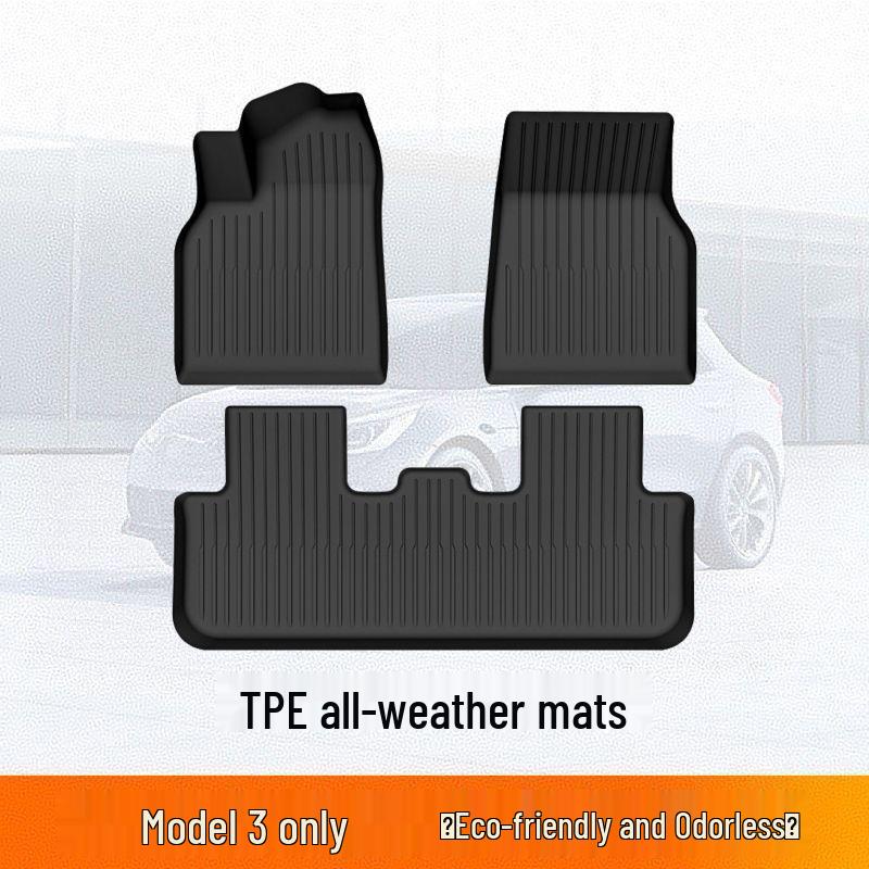 Durable Anti-Dirty TPE Floor Mats for Tesla Model 3/Y Refresh Refreshed Model 3 [post-September 2023]
