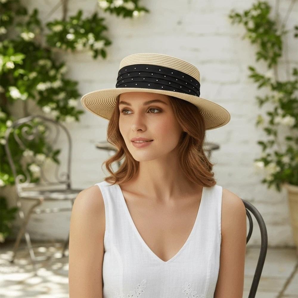 Korean Style Sunscreen Bucket Hat Wide Brim Women's Sun Hat Fashion Straw Woven Hat Ladies