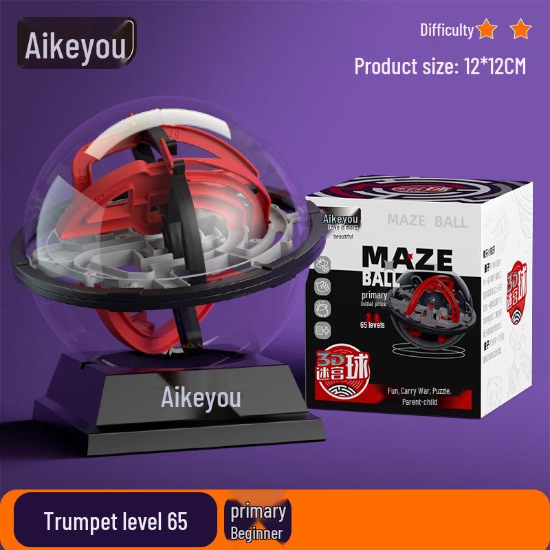 Large Children's 3D Maze Ball Puzzle Toy - Challenge Level Magic Cube