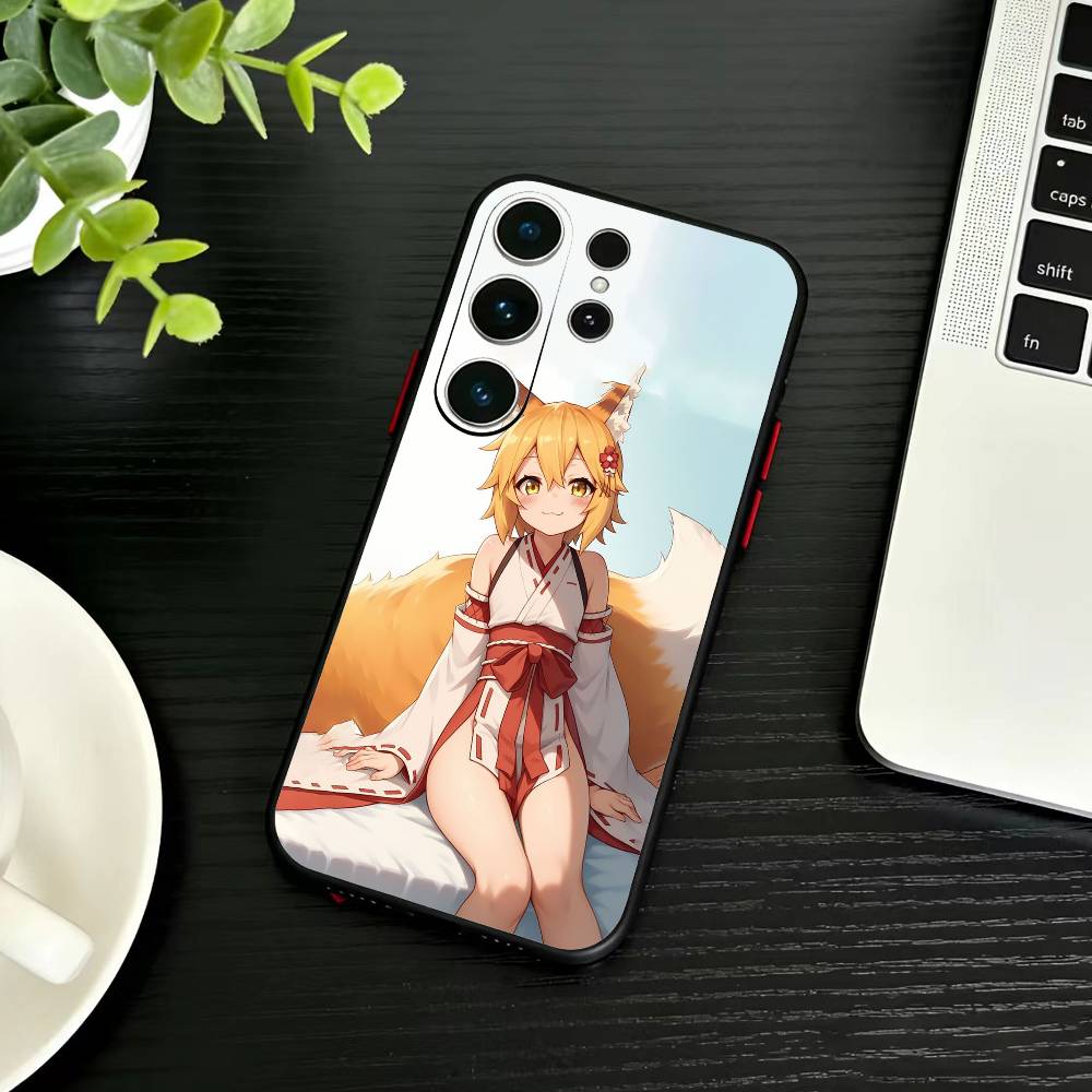 The Helpful Fox Senko-san Senko Phone Case For Samsung S26,S25,S24,S23,S22,S21,S20,Ultra,Plus,FE Black Soft Cover