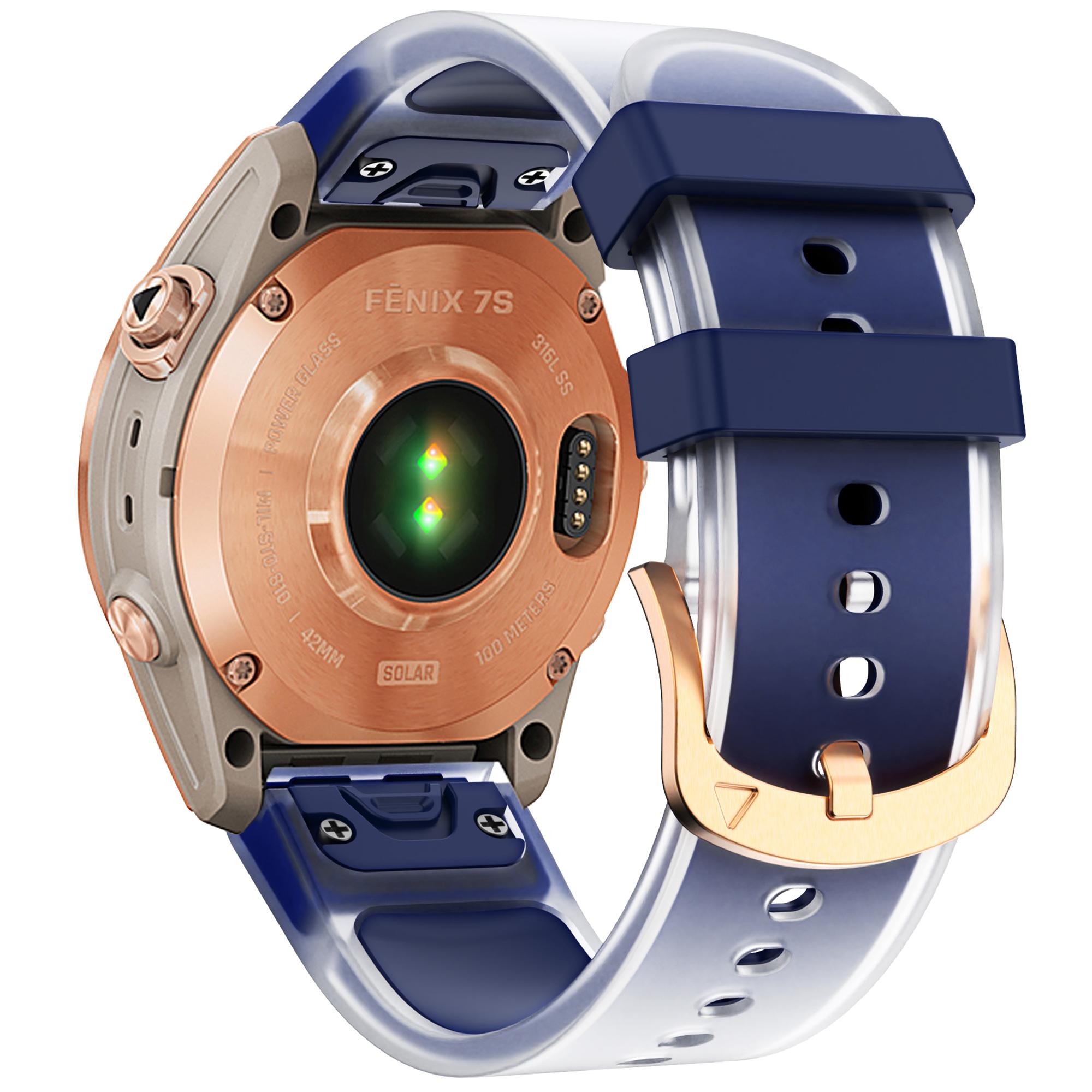 Для Garmin Fenix 7S Quickfit 20 мм прозрачный дизайн ремешка для часов регулируемый силиконовый ремешок I