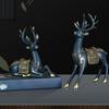 1x Reindeer Couple Statue Sculpture Cabinet