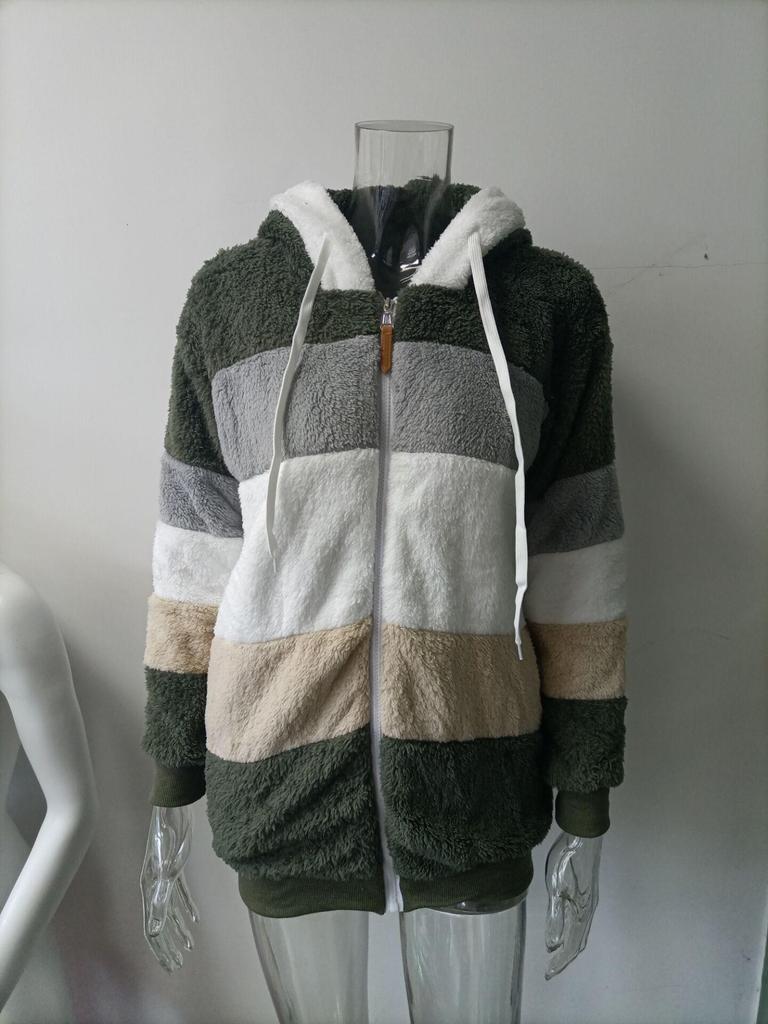 Women's Multi-Color Loose Plush Hooded Jacket for Autumn/Winter 2026