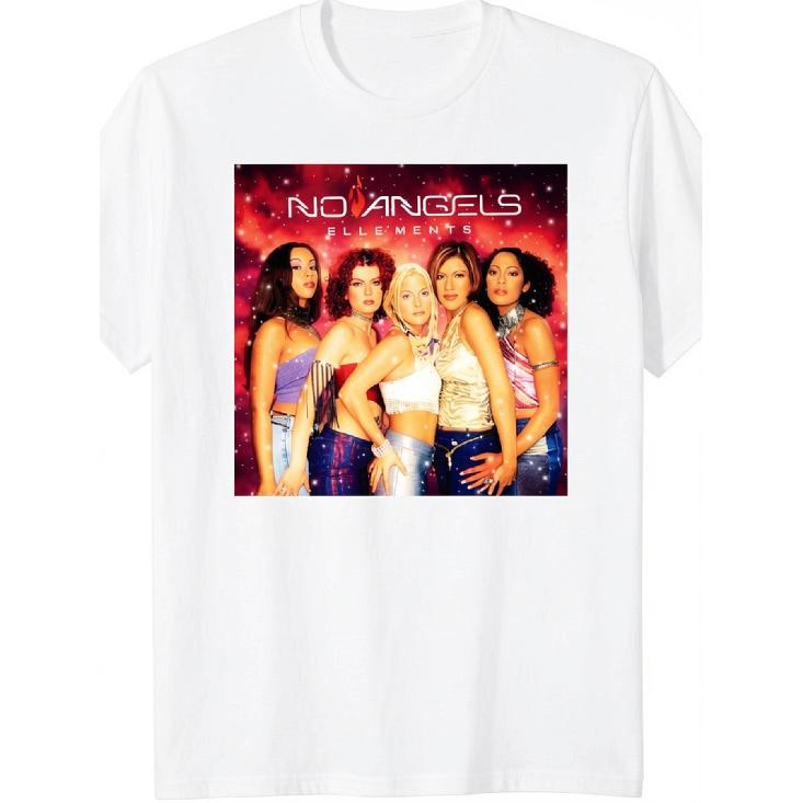 Fun No Angels Elements Album Cover Print T Shirt Black Music Band for Casual Wear And 100 Fashionable Versatile Holiday Style Anime for Man Clothing S
