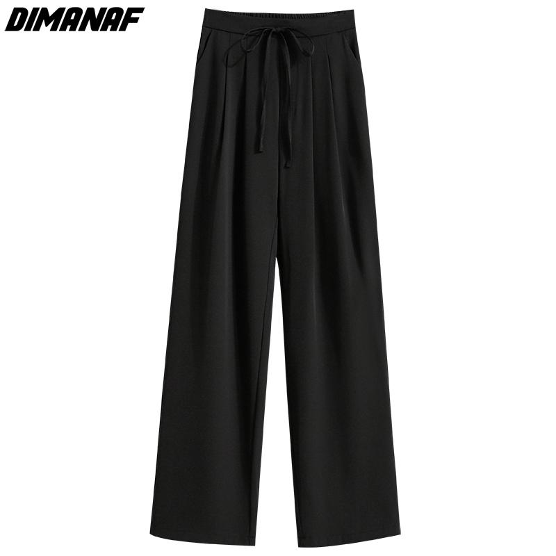 DIMANAF 2023 Summer Pants High Waist Women Straight Basic Pants Loose Casual Female Casual Trousers Pants 5XL