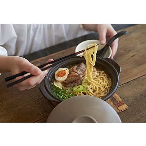 TAMAKI Thermatech Ultra-Lightweight Direct-Stove Earthenware Pot, Size 9, 32x27x15.5cm (H), 2,250ml, Mocha, T-942406