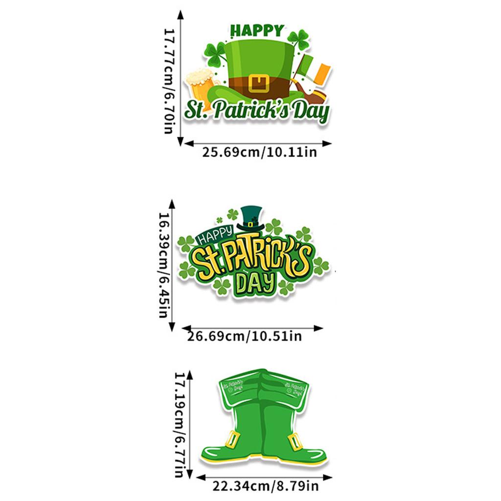 St Patrick Shamrock 3Pcs Paper Door Hanging Decoration for Party Home Decor