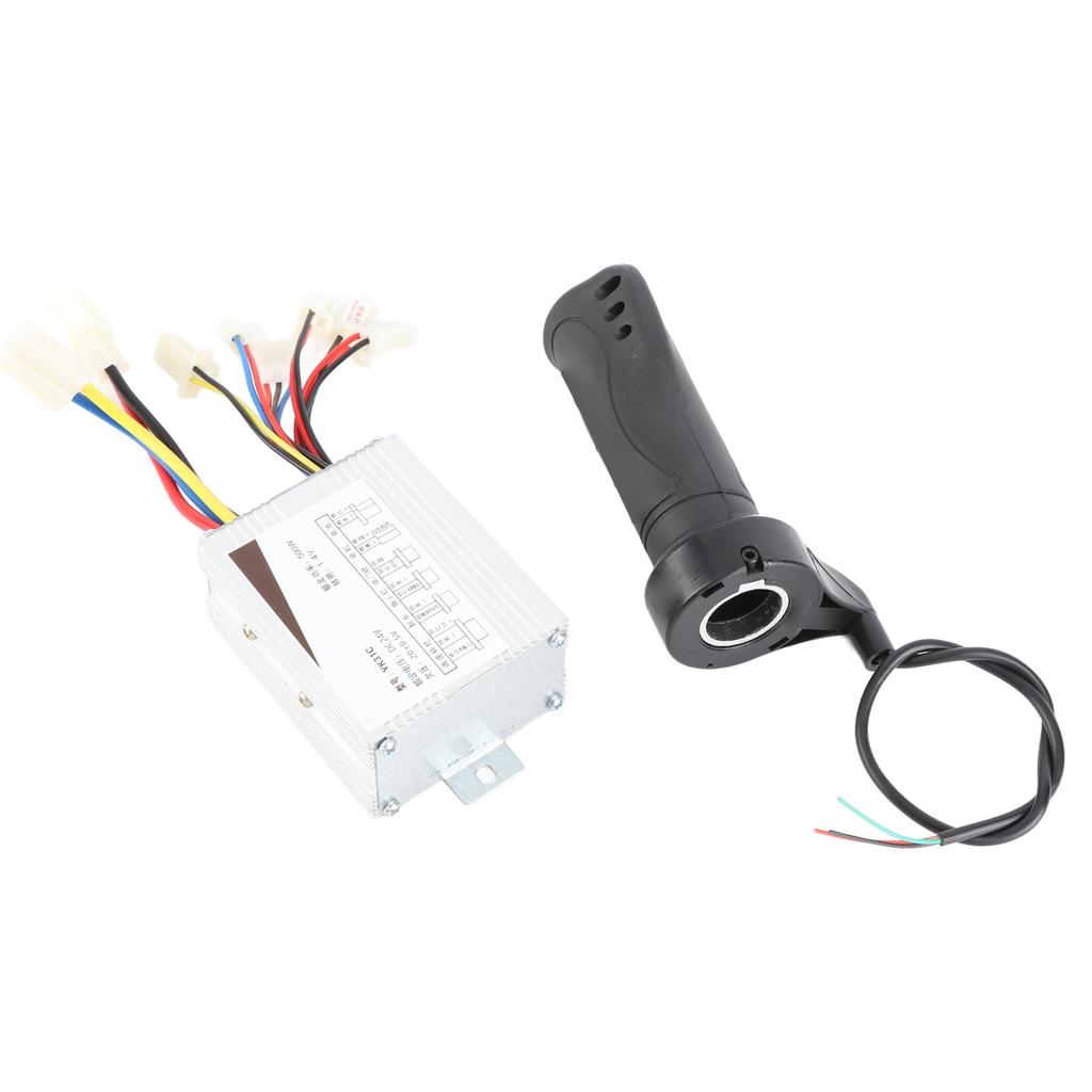 24V 500W Brushed Controller Broken Line Electroplate Throttle Grip Set for Electric Bike