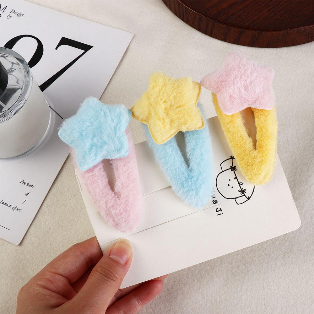 Haarschmuck Plüsch Stern Haarspange Ornament Süße flauschige Haarspangen Plüsch BB Haarnadeln Damen
