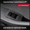 Imported Suede Wrap Car Door Lift Switch Button Cover Decorative Frame For Tesla Model 3 Highland 2024 Interior Accessories