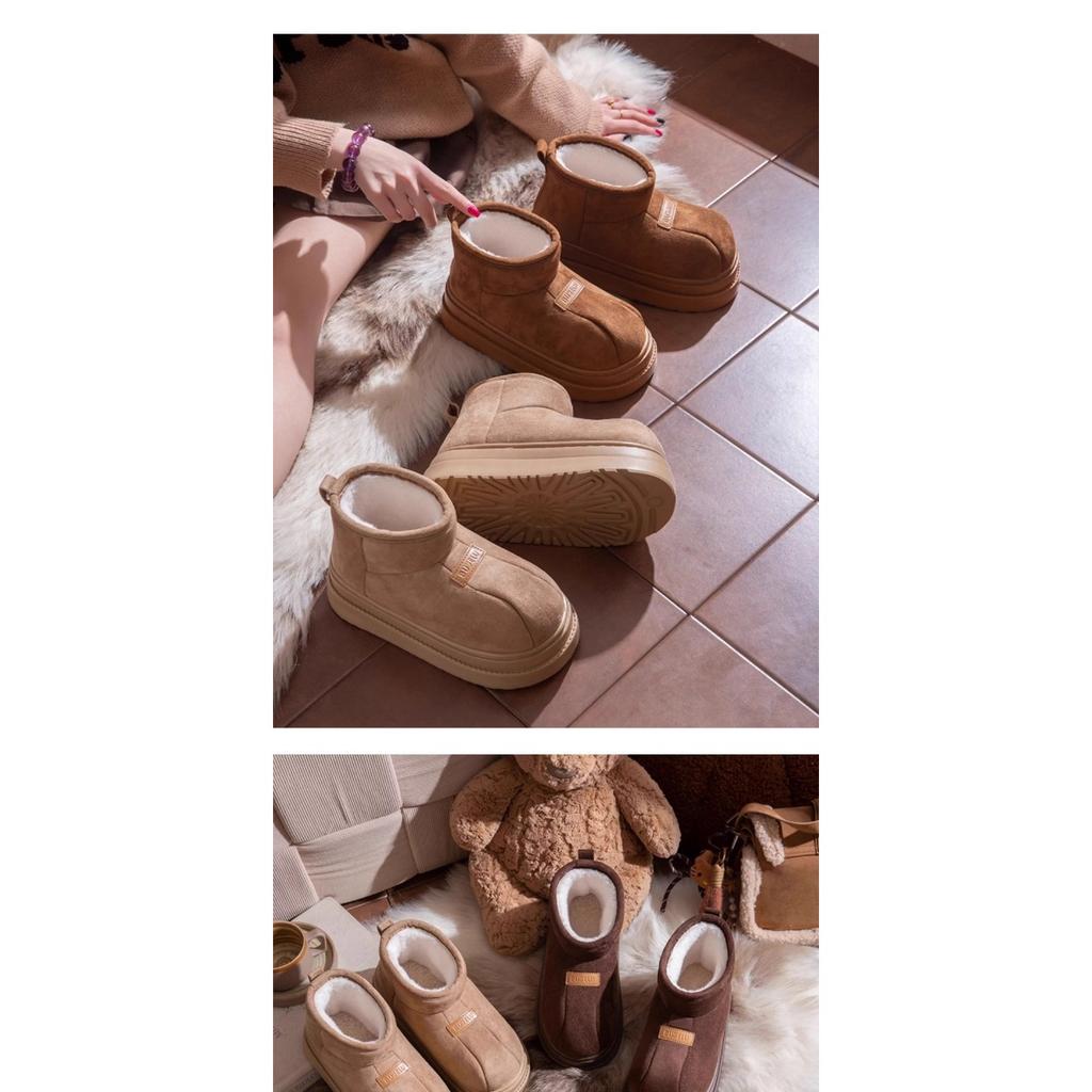 36-45 Thick Soled Warm Cotton Shoes for Women, Winter Outerwear, Anti Slip, Odor Proof, and Fleece Cotton Slippers for Women