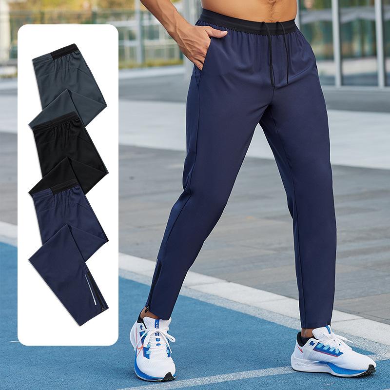 

Fitness Pants Jogging Men s Sports Pants Lightweight Sports Pants with Zipper Pockets Running Sports Pants S чорний