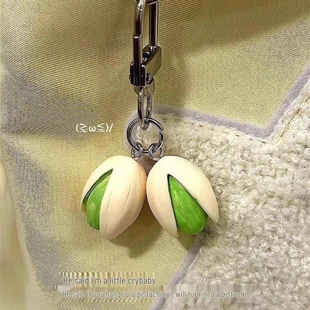 Pistachio Keychain & Pendant: Creative, Funny Accessory for Backpack or Car Keys