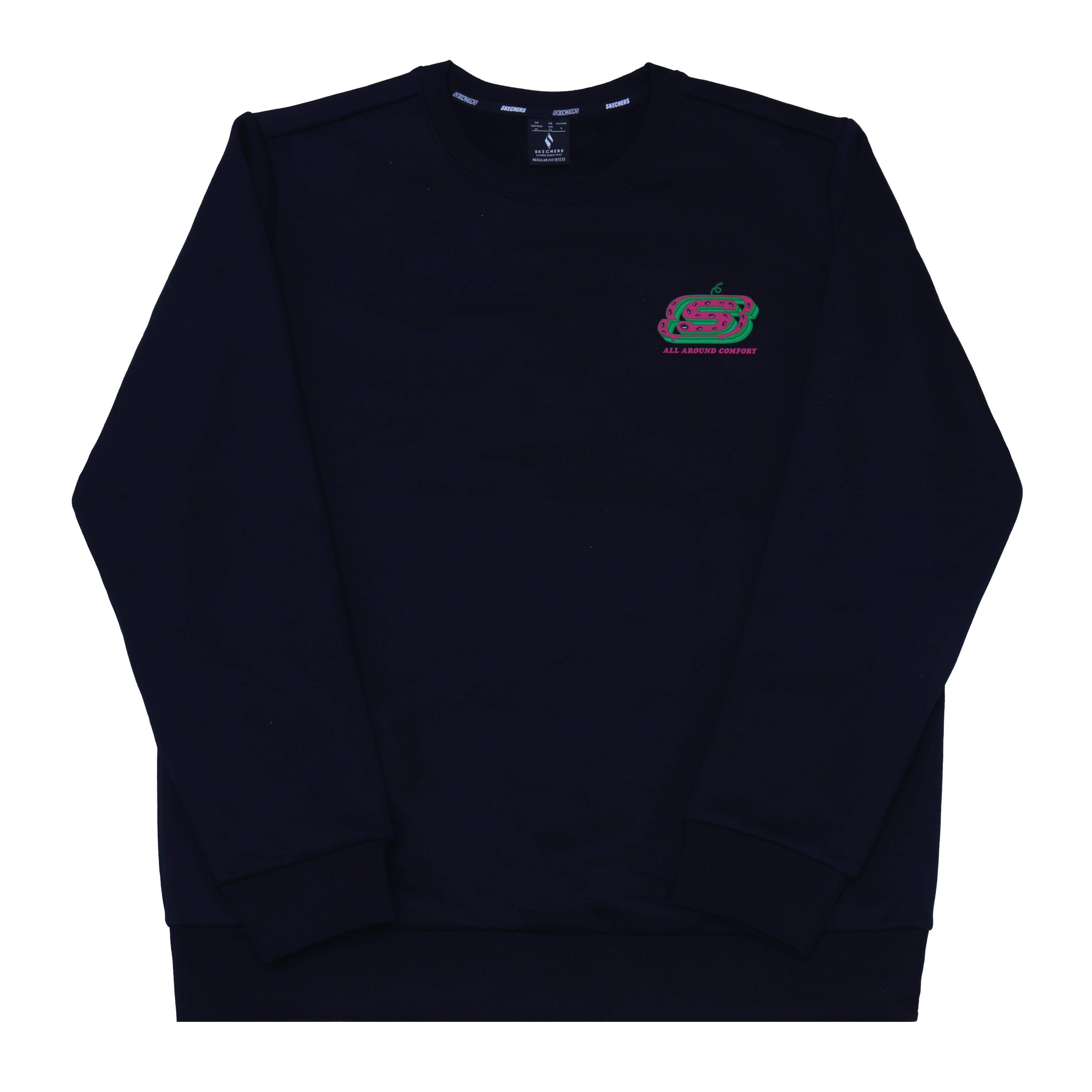 Skechers Simple Classic Small Logo Print Casual Fashion Comfortable Versatile Fleece Warm Round Neck Pullover Long Sleeve Sweatshirt RF-L424U009-0018 XL