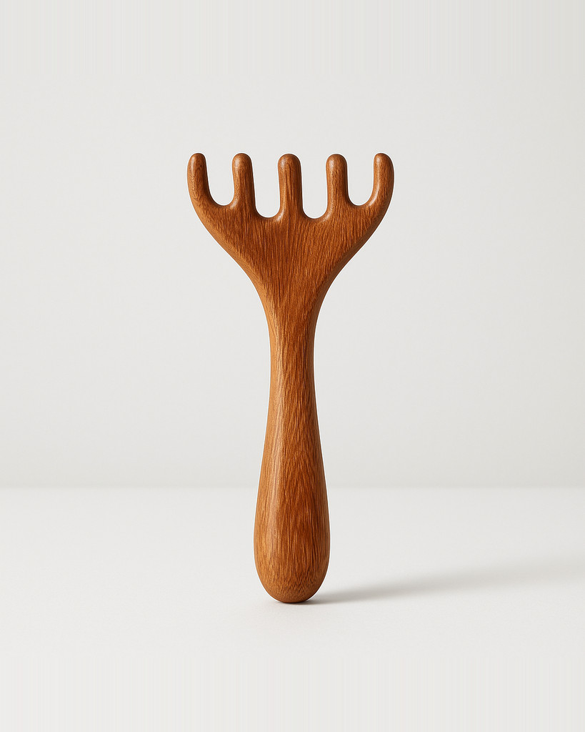 Sandalwood Head Massage Comb Gua Sha Tool Back Scratcher Handheld Wide-Tooth Comb for Curly Hair Scalp Massager for Stress Relief