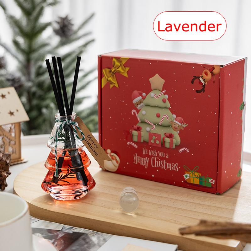 1PC Flameless Souvenir Aromatherapy Fresh Gift Box Ornament Glass Indoor Fragrance Long-lasting Christmas Tree Home