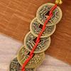Genuine Brass Five Emperor Money Pendant Chinese Knot Theme Handmade Gourd Shape Home Door Housewarming Wedding Birthday