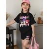2-teiliges Sommer-Kinder-Freizeit-Sport-Trend-Set mit 3D-Musterdruck, Rundhals-T-Shirt und Shorts