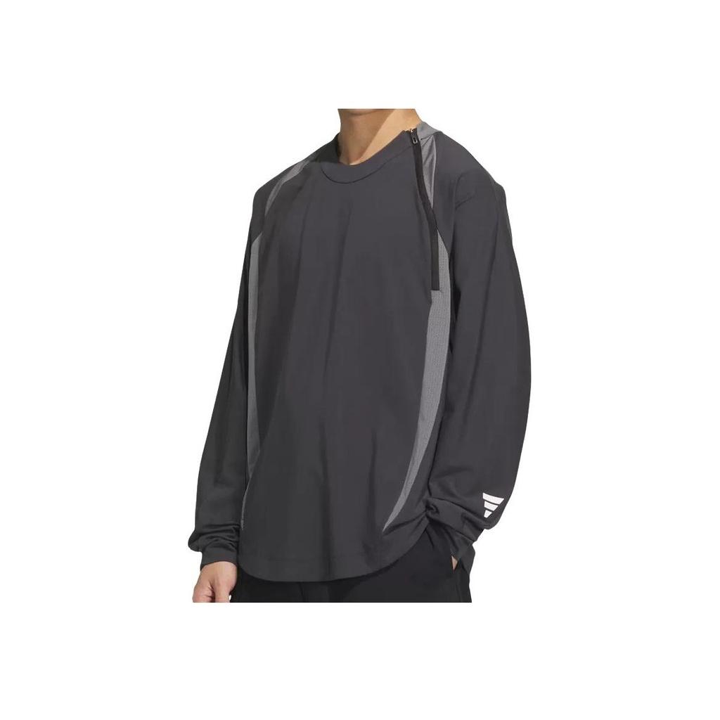 adidas Fustl Langarm T-Shirt Mode Bequem Vielseitig Herren Tops Grau JM6243
