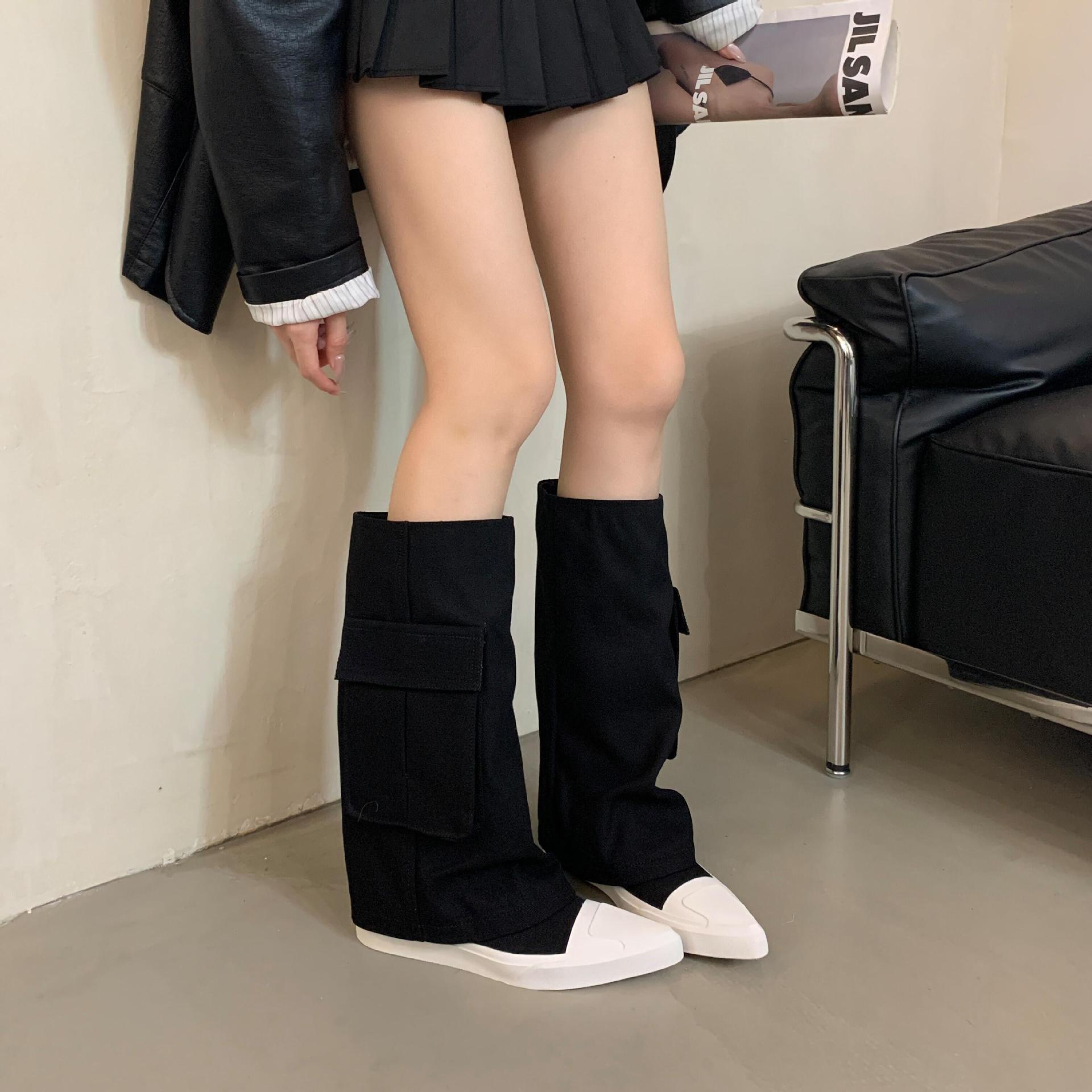 

2025 autumn and winter new pointed-toed low-heeled thick-soled piled boots female punk knight boots fried street spice girls long boots female 40 зелёный