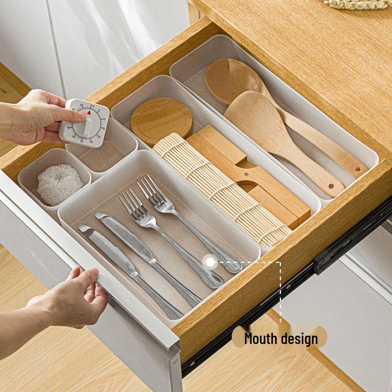 Multi-Use Partitioned Storage Box for Stationery, Utensils, and Kitchen Tools