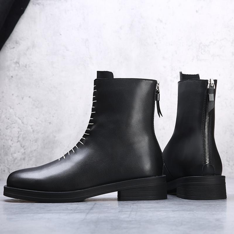 Mode Neuankömmling High-Top-Schuhe Klassisches Leder Mode Stiefeletten Outdoor Herren Mid-Calf Stiefel Rutschfest Herren Motorradstiefel Botas