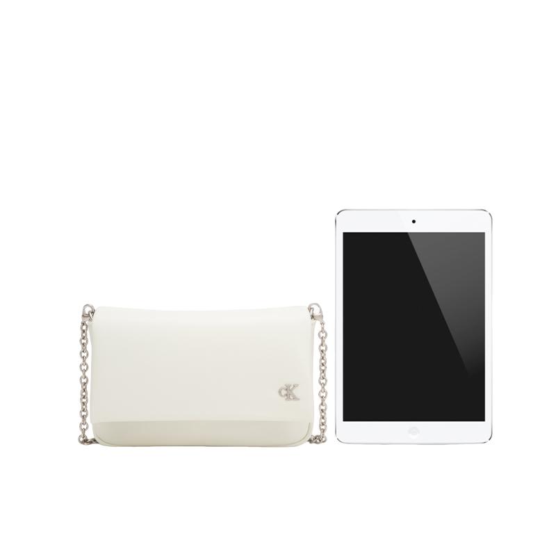 New CALVIN KLEIN Blended Material Crossbody Bags Medium Size Women's Ivory White DP1704-115