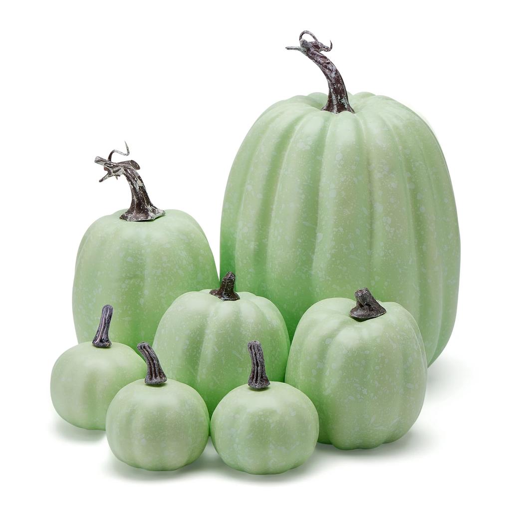 7 Pcs Pumpkin Model Artificial Crafts Fall Thanksgiving Party Decoration Halloween Pumpkin Set