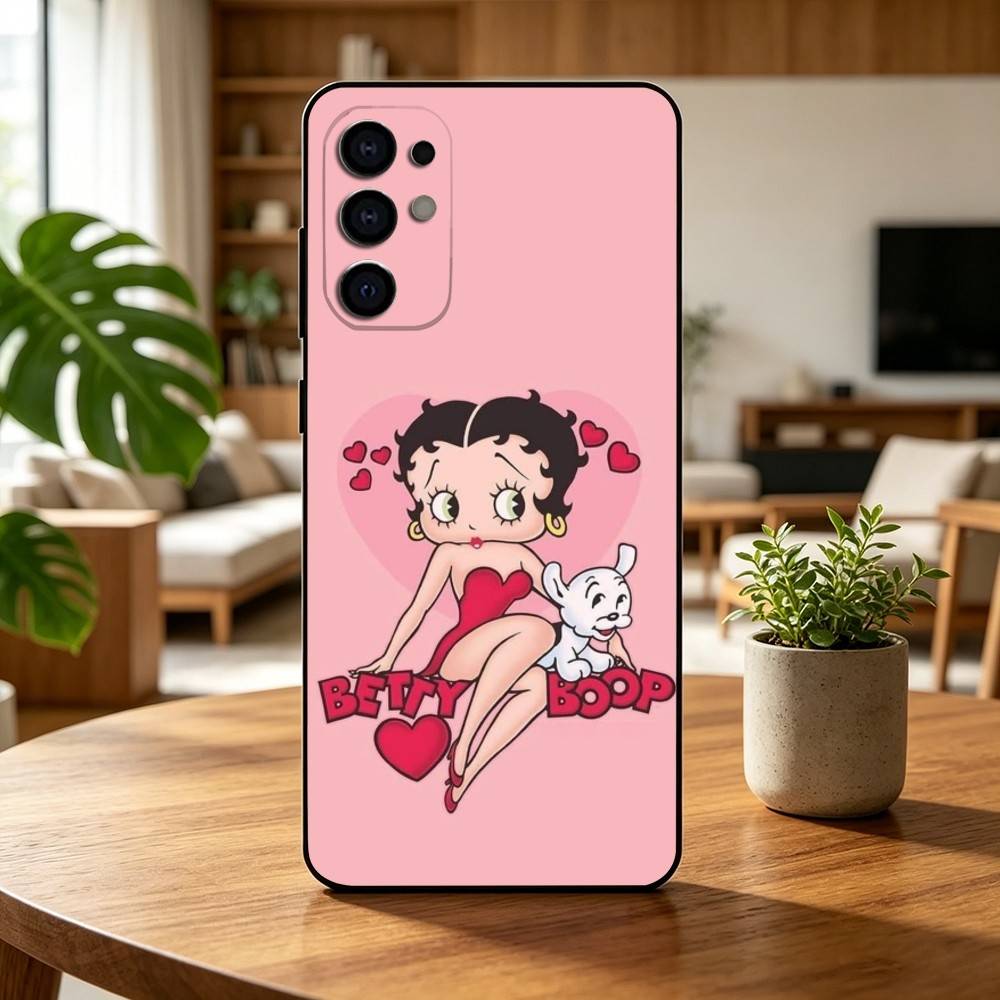 Classic Character B-Bettys Boops Gift Phone Case For Samsung S25,S24,S21,S22,S23,S30,Ultra,S20,Plus,Fe,Soft Silicone Black Cover