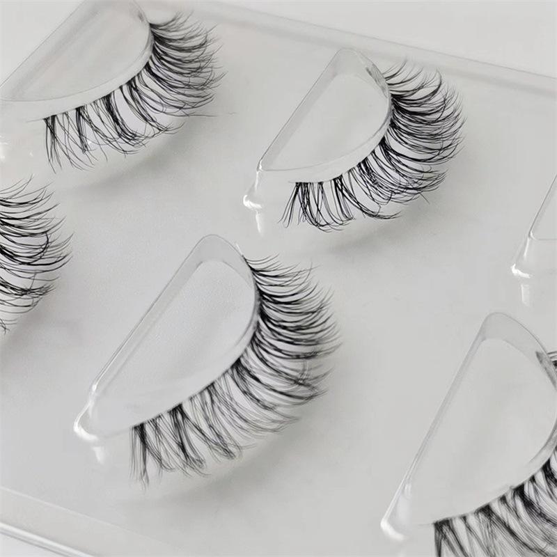 Aimo Touch 5D04 Faux Mink Natural Curly Lashes - Soft, Transparent, Full Strip for European & American Makeup Approx 9mm