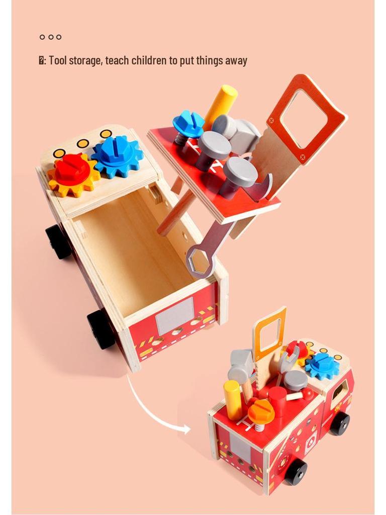 Wooden Toy Tool Set for Kids: Disassembly, Assembly, and Repair Play