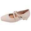 Silver French square head light mouth flat-soled single shoes women's summer 2025 new with skirt versatile soft-soled Mary Jane shoes