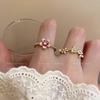 Cherry Blossom Pearl Open Ring for Women - Summer 2024 Fashionable High-End Index Finger Ring
