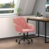 Vidaxl Swivel Office Chair, Pink, Upholstered with Velvet