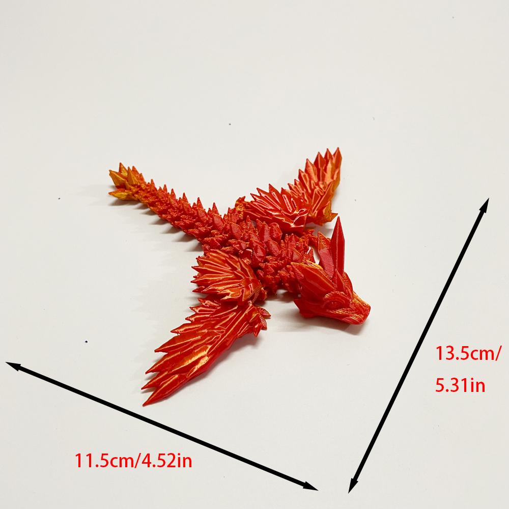 3D Printed Mini Dragon Model Toy - Articulated Poseable Collectible, Multi-Joint Fantasy Desk Decor For Adults & Kids