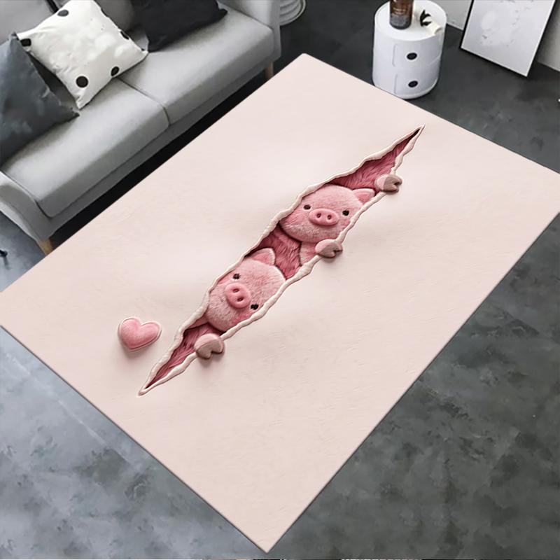 2025 New Cute Pink Pig Carpet Rug for Living Room Bedroom Home Sofa Decoration,Kids Play Non-slip Floor Mat