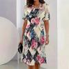 2026 New Women's 3D Digital Print Dress Round Neck Casual Dress