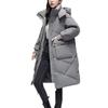 Nye parka-jakker med hette for kvinner Tykk varm bomullspolstret pufferfrakker Uformelle lange parkaklær Løst yttertøy