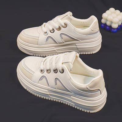Platform White Shoes Women's Shoes Spring and Autumn New Shoes Versatile Muffin Girls Sneaker Comfortable White Board Shoes