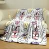 Sweets and Pastries Cartoon Printed Blanket Children Adult Blanket Soft and Warm Bedding for Sofa Outdoor Travel Cover Blanket