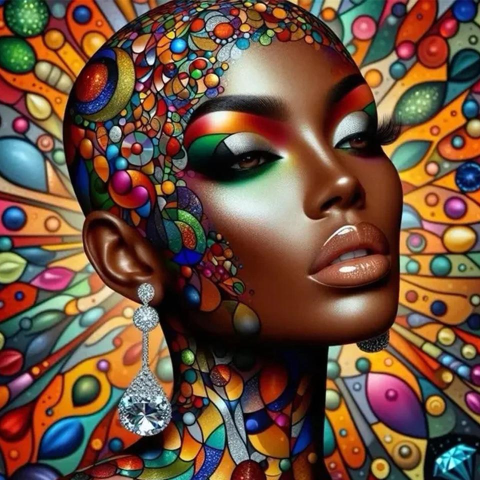 5D DIY African Women Diamond Painting Mosaic Sale Full Square Round Diamond Painting DIY Embroidery Picture Of Rhinestones