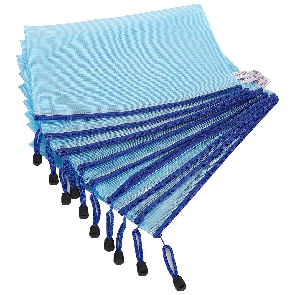 10pcs Mesh   Bag   File Folder PVC Transparent Information Pack Document