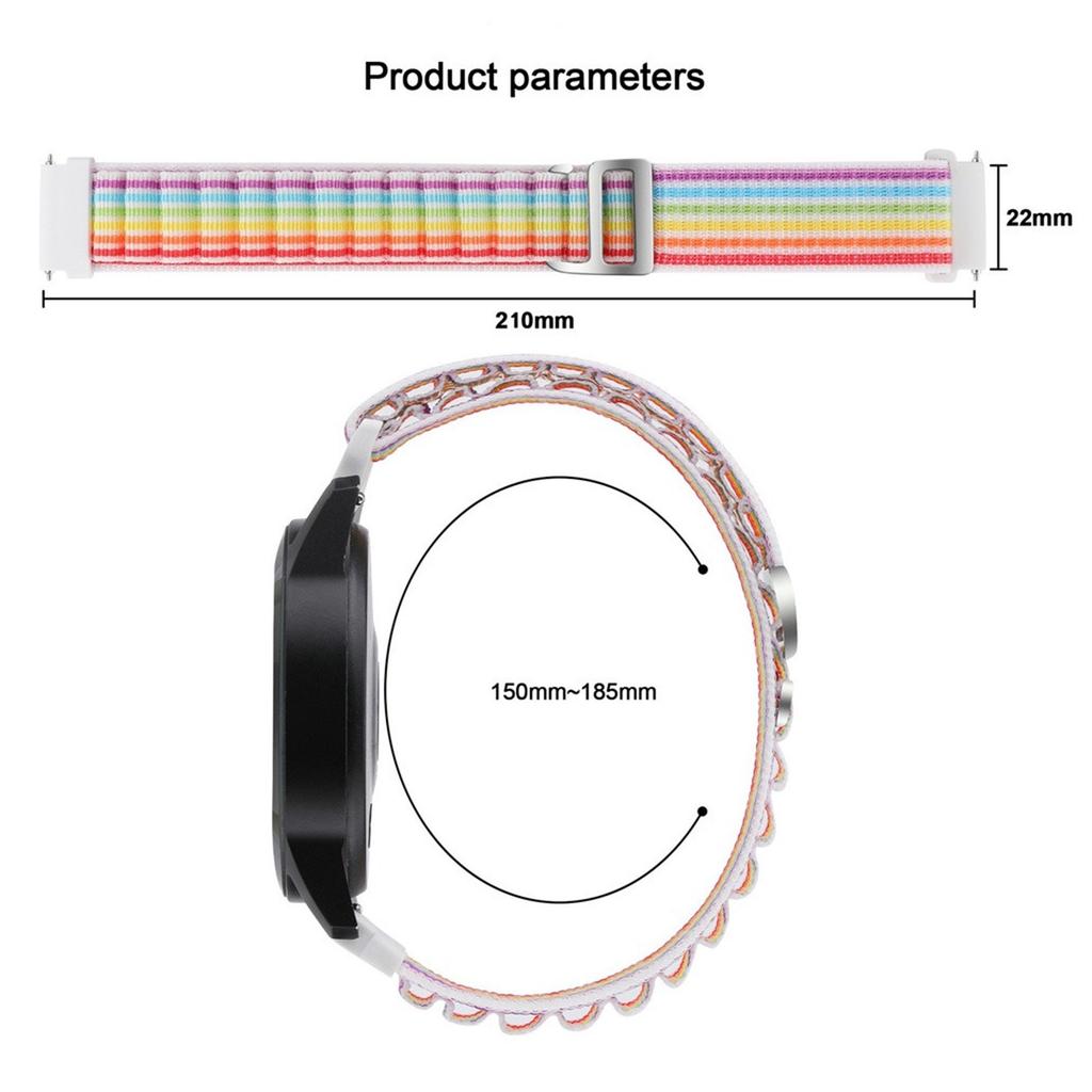 For Realme Watch 3/Huami Amazfti GTR 4/GTR 4 Pro Replacement Nylon Smartwatch Band 22mm Universal Adjustable Wrist Strap
