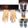 Realistic Bloody Zombie Gloves Halloween Cosplay Scary Party Props Yellow Latex