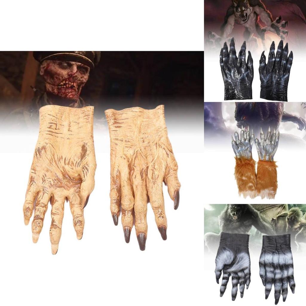 Spooky Alien Gloves Latex Halloween Party Costume Props Realistic Design