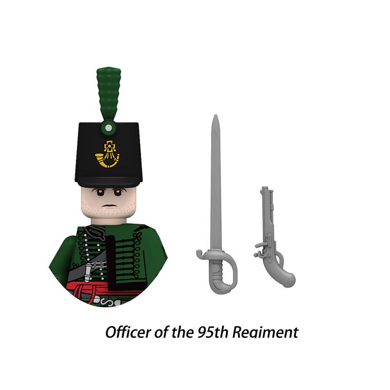 Napoleonic Wars Military Soldiers Building Blocks Sets WW2 MiniFigures French British Fusilier Rifles Bagpiper Weapons Kids Toys