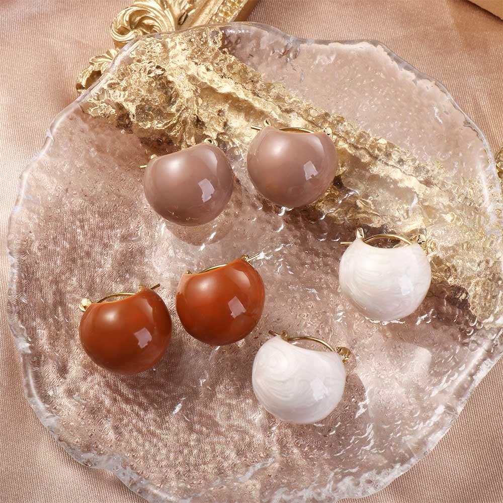 Bead Lady Copper Temperament Enamel Ear Buckle Korean Style Earrings Stud Earrings Women  Earrings