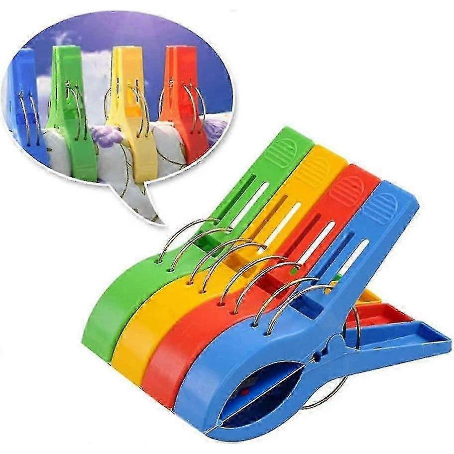 Premium Jumbo Beach Towel Clips - 8 X Large XXL Clothespins Clothespins 25-26